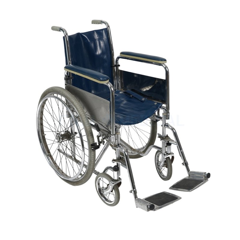 Blue Chrome Wheelchair